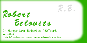 robert belovits business card